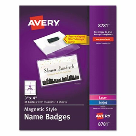 WORKSTATIONPRO Magnetic Style Name Badge Kit - 48 per Pack TH3758494